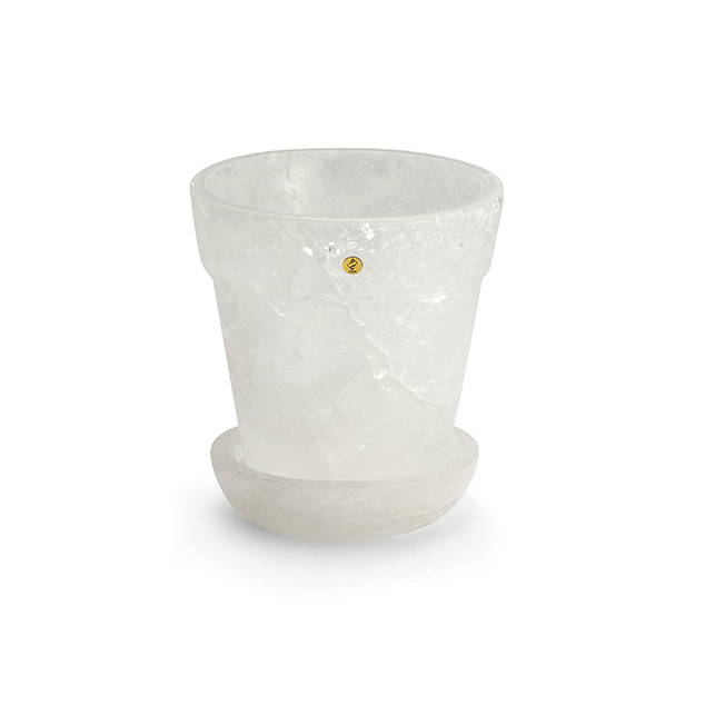 Seaman Schepps Large Crystal Flower Pot with Saucer